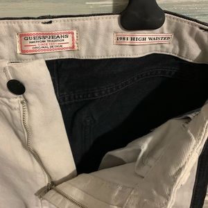 Guess high waisted black and white jean